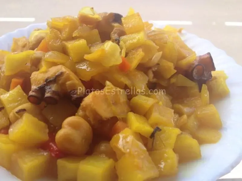 Ropa vieja de pulpo-Martes Trancao