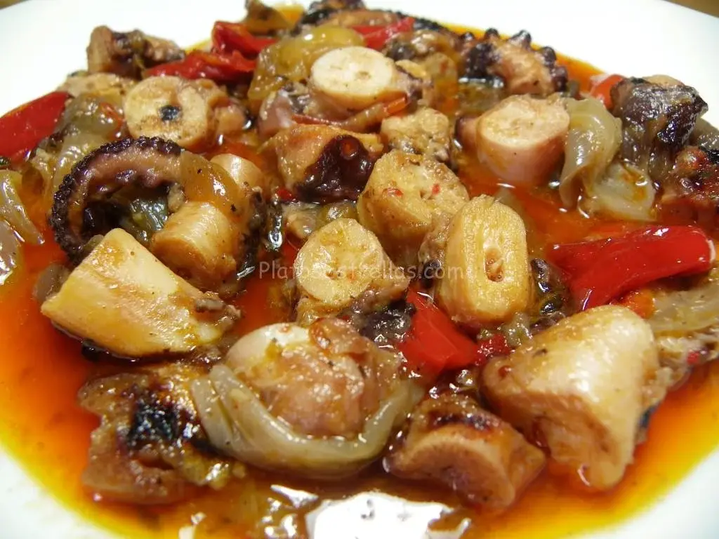 Pulpo frito encebollado – Guachinche El Patio