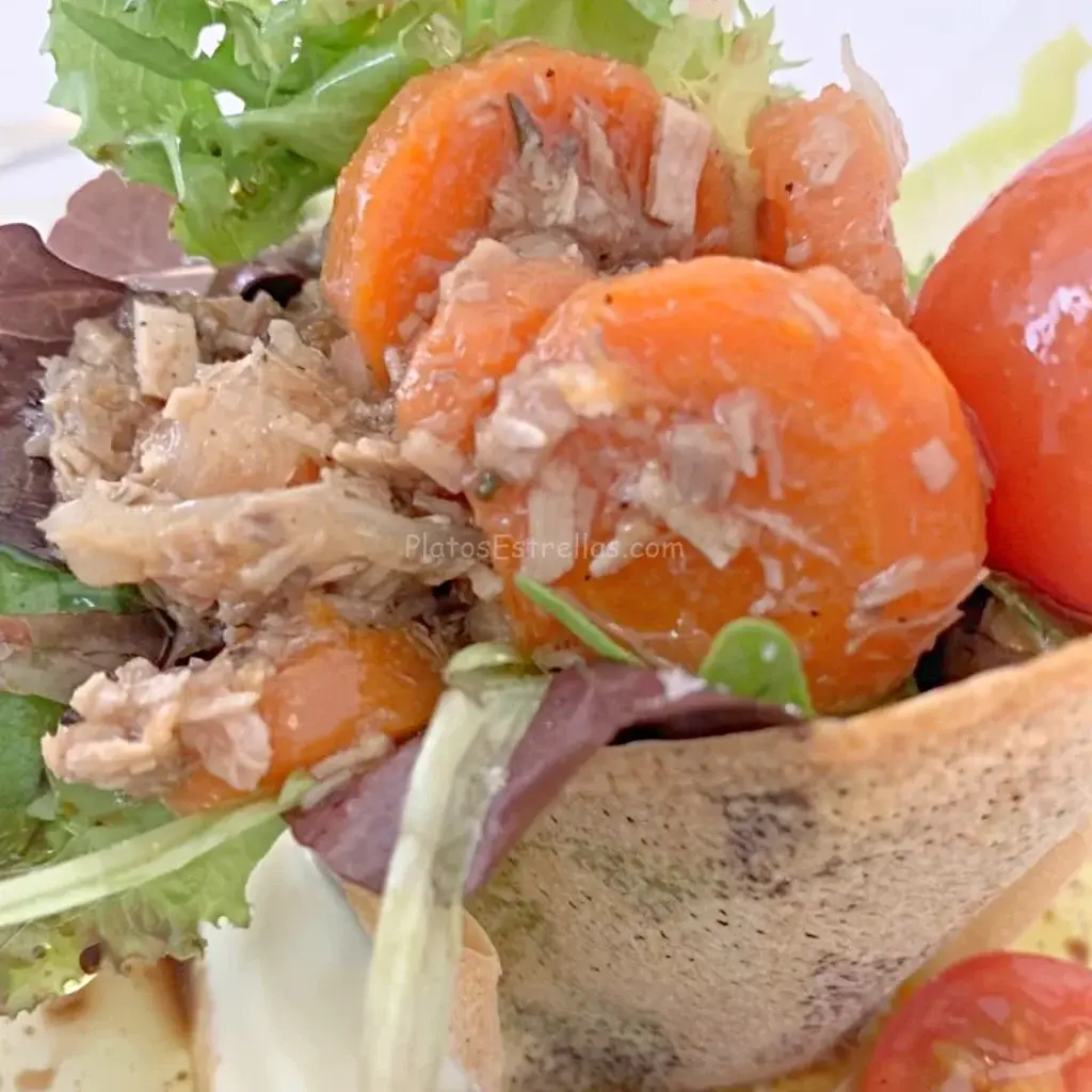 Ensalada de perdiz en escabeche Restaurante Madruelos Cáceres