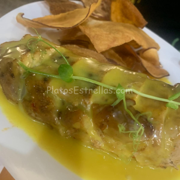 Solomillo de cerdo con salsa mostaza y chips de batata Guachinche La Esperancera La Esperanza – Tenerife
