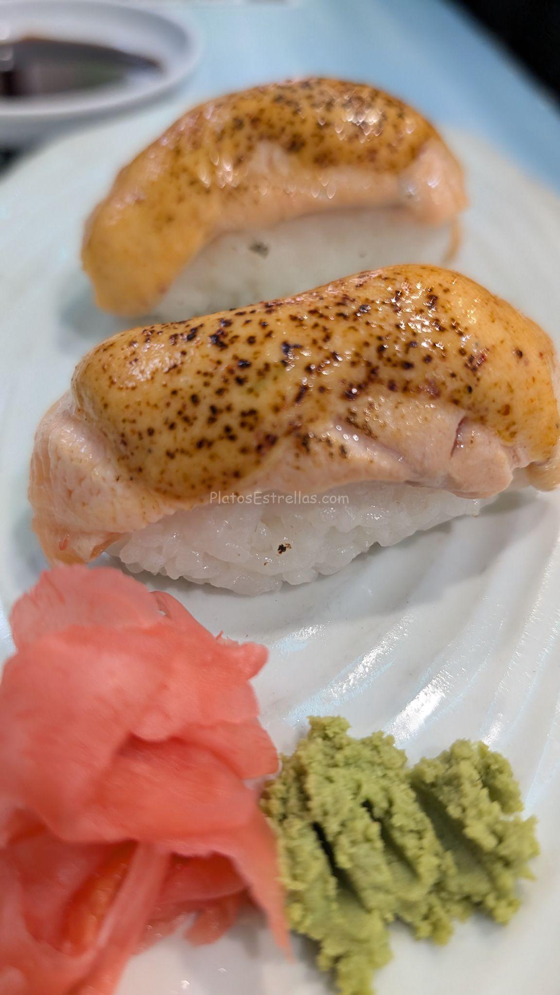 Restaurante Dareshasu, Nigiri especial de Salmón y Lima, Santa Cruz de Tenerife _platos estrella Restaurante Dareshasu, Nigiri especial de Salmón y Lima, Santa Cruz de Tenerife _platos estrella