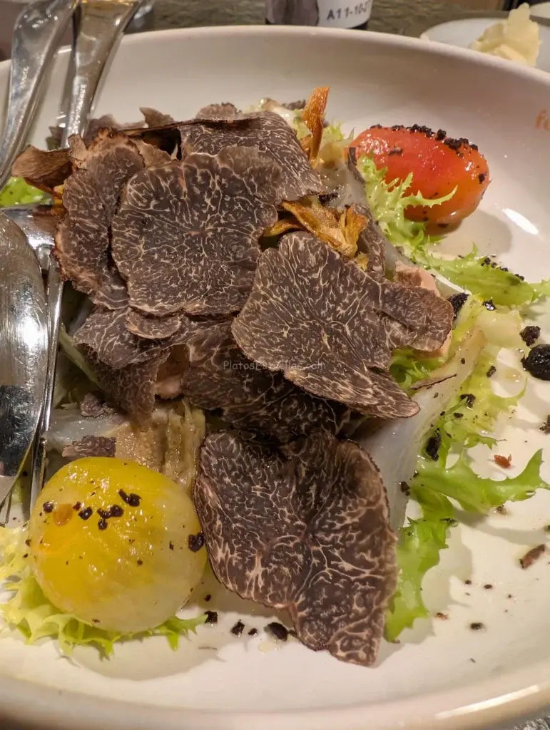 Fonda Balmes, Ensalada de alcachofas y trufa , Barcelona, España